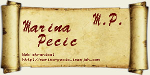 Marina Pecić vizit kartica